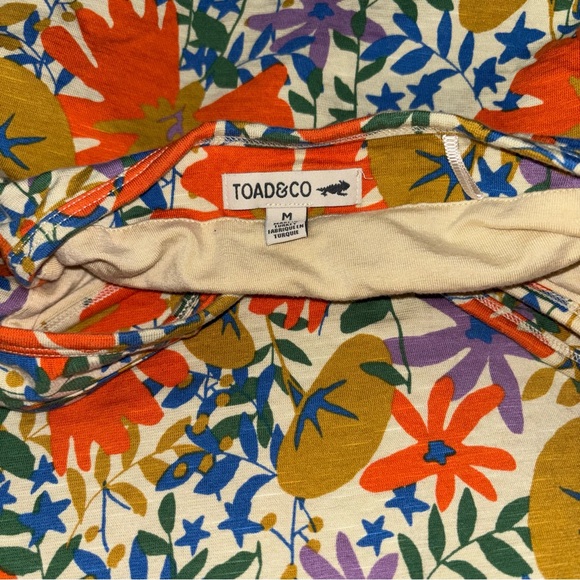 Toad&Co. Plumeria Halter Dress in Barley Floral Print Women’s Size Medium - Picture 5 of 7